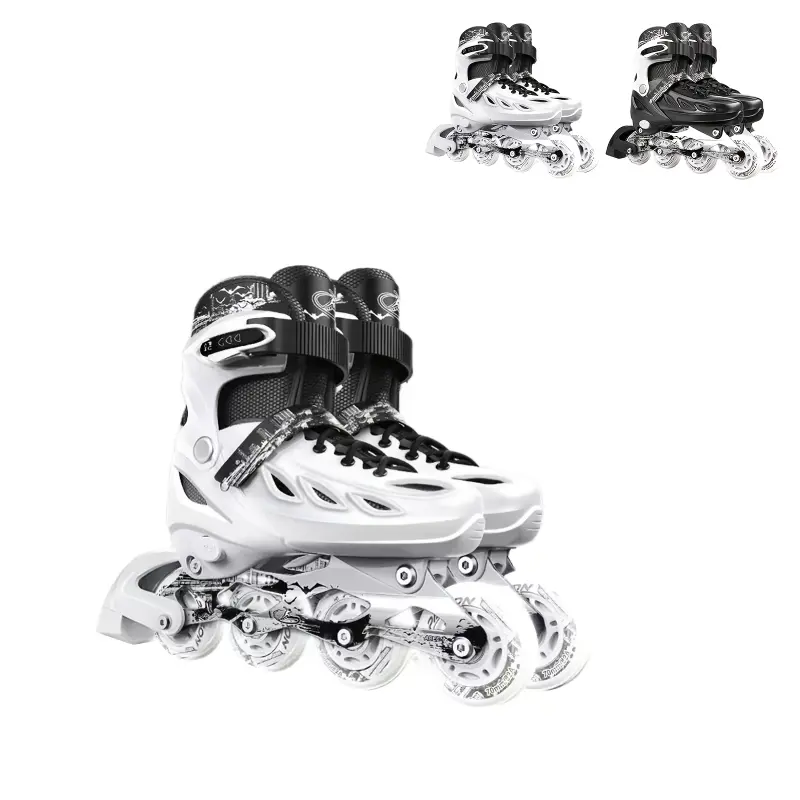 Kids Adjustable Inline Skates with Full Illumination Wheels, Ergonomic, Breathable & Lightweight, All-Season Sports & Casual Roller Skates for Boys & Girls, Versatile Outdoor Skating - 1 Pair