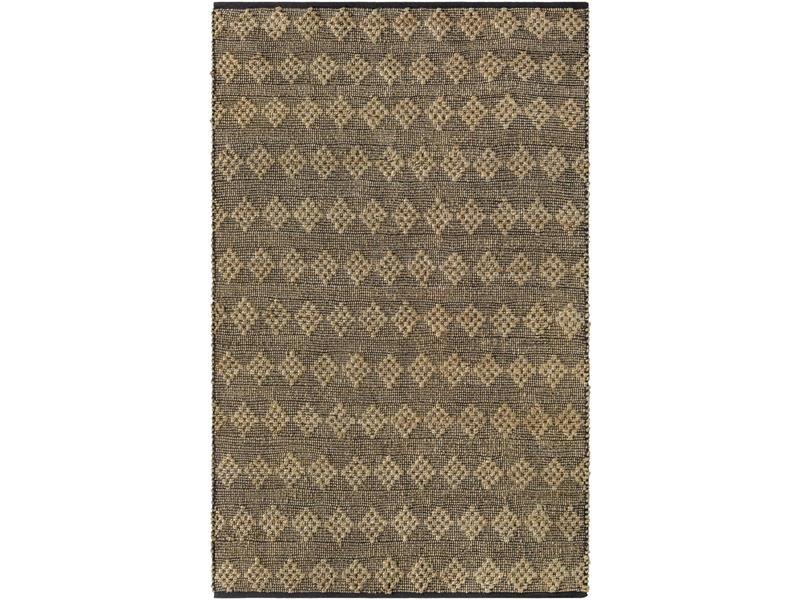 Livabliss SNK2303-2745 27x45 in. Durable Handwoven Cotton/Jute Traditional Selanik Rectangle Casual Area Rug, Beige & Black, Handwoven Home Aesthetic Home Decorative Rug for Living Room