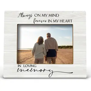 Always on my mind Forever in my heart In loving memory Picture photo frame, Sympathy Bereavement Gifts for Loss of a Loved One, Memorial Condolences Remembrance (5x7 inch photo) (Color2)