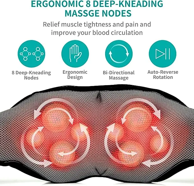 Neck and Back Massager with Heat Function 8 Kneading Nodes Adjustable Speeds 15-Minute Auto-Shutoff Lightweight Daily Use Valentine's Gift For Him & Her TikTokShopStockUp 1