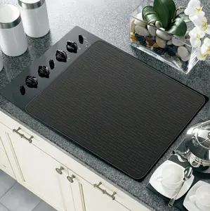Heat-Resistant Silicone Stove Top Cover Mat Protector Silicone Stove Top Cover Extra Large Silicone Dish Drying Mat - Black Flat Range Stovetop Protector