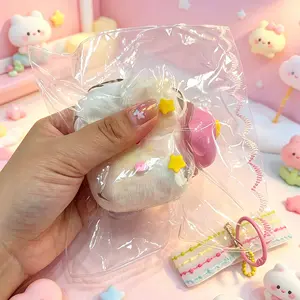 Cute Farm Animal Cloud Squishy Toy With Lace Lanyard, Slow Bounce Non-Sticky Squeeze Toy, Portable Pocket Leisure Play Toy for Kids & Adults, Desktop Decor & Holiday Party Gift