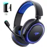 Picun G2 Over Ear Wireless Headset with Mic - 2.4GHz/Wired/Bluetooth 5.4, 5ms Low-Latency, 7.1 Virtual Immersive Sound, ENC Noise-Canceling Retractable Mic, RGB Lighting, 2h Use, PS5 Accessories, for Gamers (Gamer Aesthetic), Laptops, Desktops, PS4