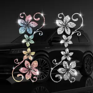 Engraved floral glitter stickers, romantic car window stickers, beautiful life stickers, fashionable motorcycle stickers, laptop stickers, Car Decorative Sticker