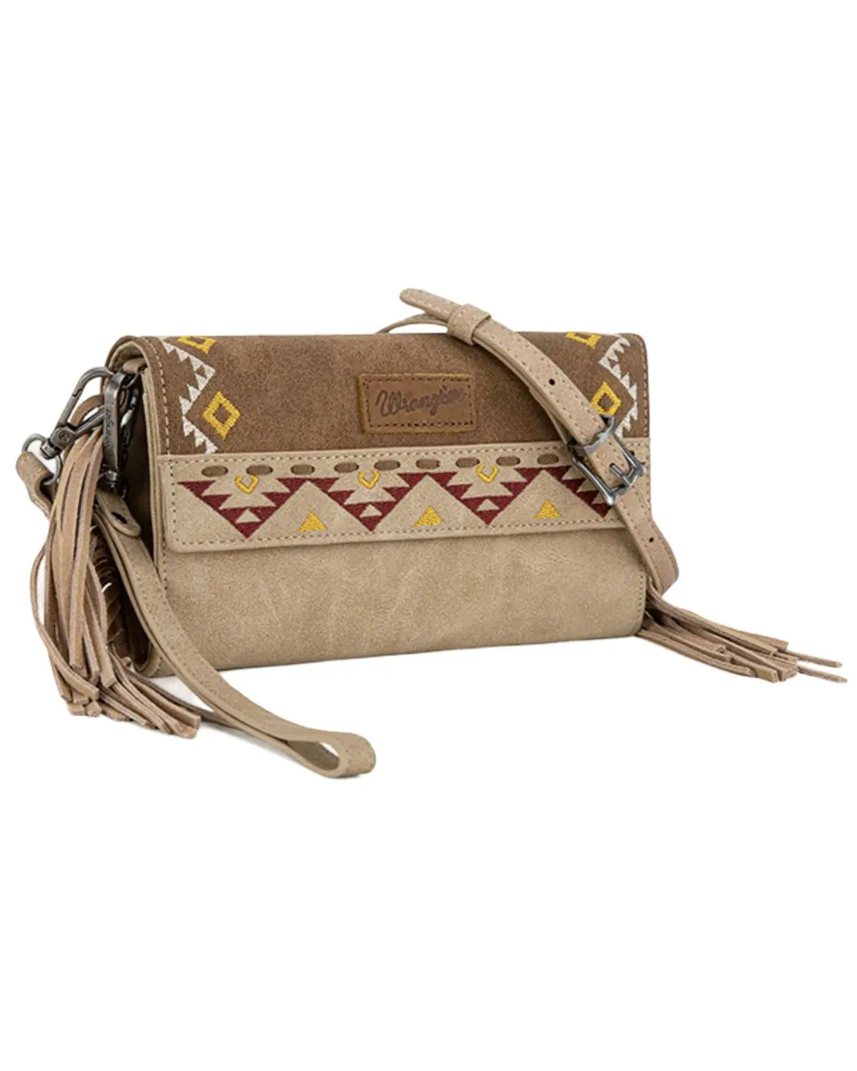 Wrangler Women's Women'S Southwestern Print Fringe Crossbody Wristlet - Wg233-W018lbr