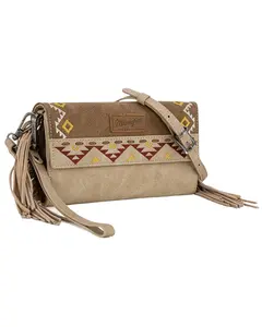 Wrangler Women's Women'S Southwestern Print Fringe Crossbody Wristlet - Wg233-W018lbr