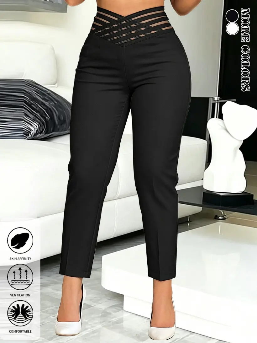 LIFE KEEPS MOVING – Women’s loose casual jogger pants – Elastic waistband fabric that is soft and comfortable; suitable for office commuting, everyday wear, and formal occasions; refined cut; easy-care fashion bottoms; trendy and versatile.