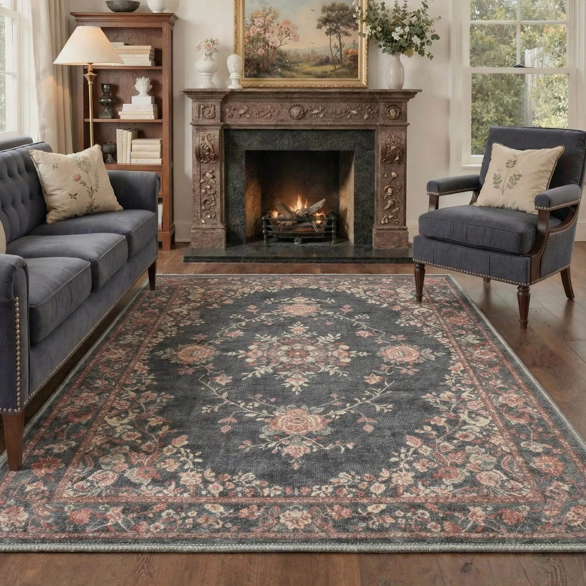 【Deals For You Days】BEIMO Area Rug – Pet Friendly, Soft, Machine Washable, Non-Slip Area Rug, Perfect Carpet for Living Room, Bedroom, Kitchen, Hallway, Modern Stylish Home Decor ,ARP2055-PETAL