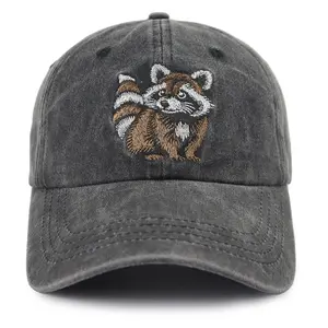Raccoon Gifts for Women Men, Adjustable Embroidered Cute Raccoon Hat,Christmas Birthday Gifts for Wild Animal Lovers