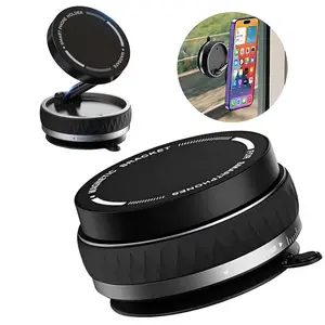 Vacuum Magnetic Phone Holder Cell Phone Mount Rotating Lock Phone Stand Vacuum Phone Mount with Magnet Suction Cup Magnetic Phone Holder, 360° Adjustable Stand Universal Smartphone Holder Phone Accessories Car Cellphone Mount Car Phone Mount