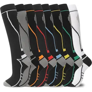 Compression Socks  Women Men Circulation Knee High 8 Pairs  Nurses, Running, Travel, Athletic
