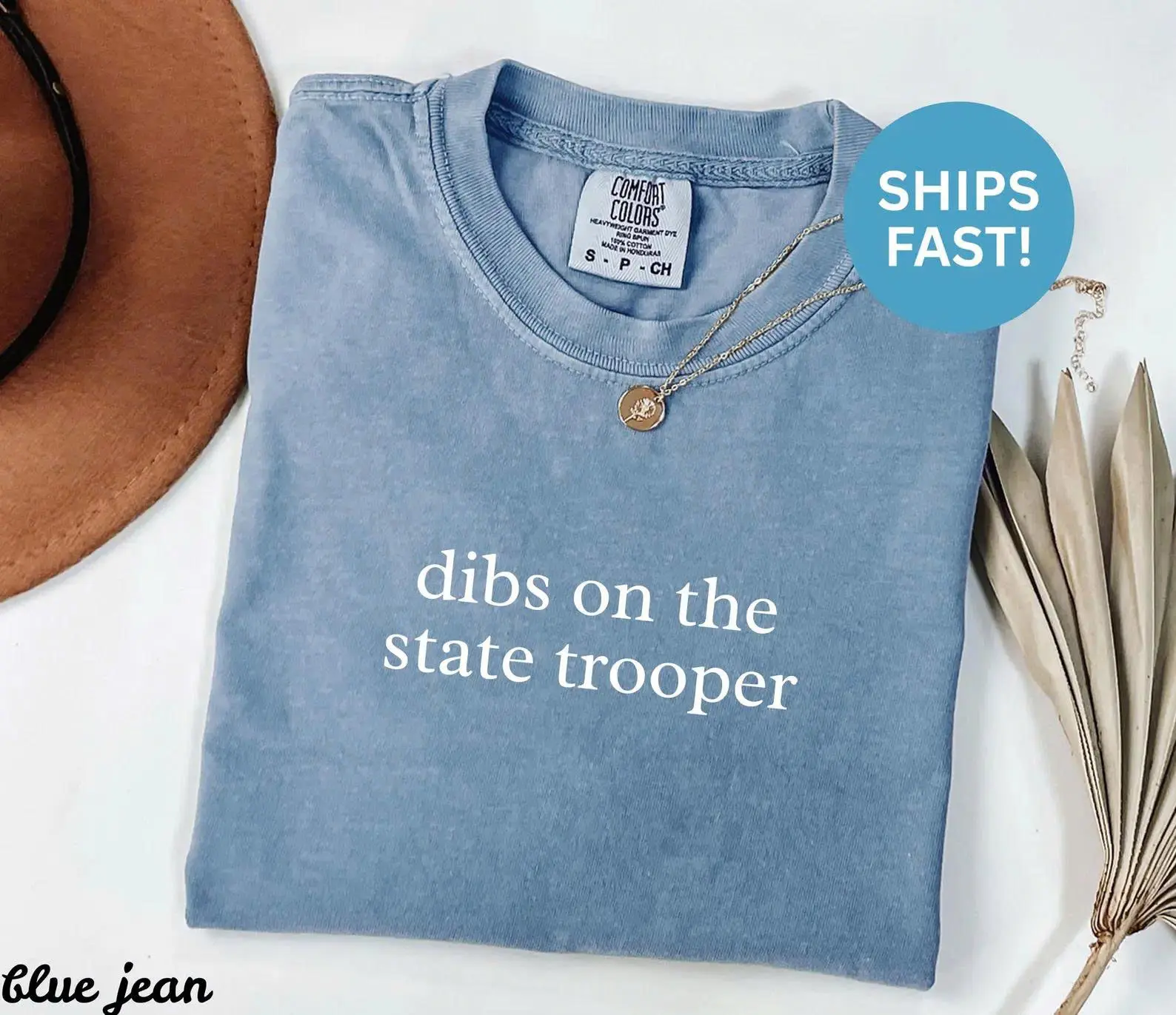 Comfort Colors Dibs on the State Trooper Shirt, State Trooper Wife Tee, Police Wife Gift