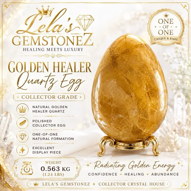 Collector Grade Golden Healer Quartz Egg - Healing Crystal for Luxury Spiritual Practices store rock shop home crystals