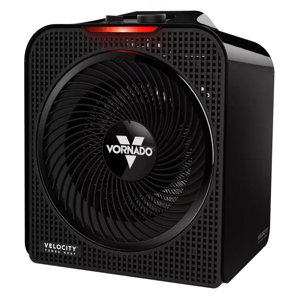 Vornado Velocity 4 Whole Room Vortex Indoor Heater: Portable Electric Space Heater with Adjustable Thermostat 1500W Black
