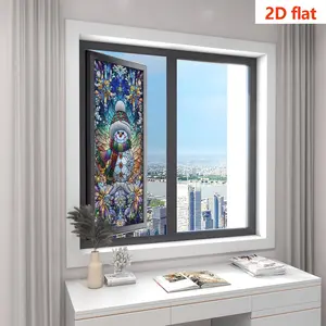2D Static Adhesive Matte Sticker, PVC Snowman Pattern, Christmas Winter Home Decor, Privacy Protection Window Film, Reusable, 45x100cm