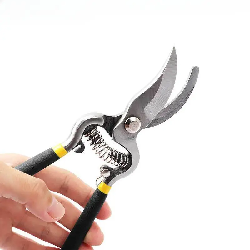 Handheld Metal Pruning Shears for Gardeners - Polished Steel Surface, Durable Construction, Non-Slip Handle, No Assembly Required, Precision Cut, Easy Access Garden Tool for Harvesting Fruits, Maintaining Fruit Trees, Grafting Tasks