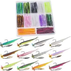 Crappie-Baits- Plastics-Jig-Heads-Kit-Shad-Minnow-Fishing-Lures-for Crappie-Panfish-Bluegill-40 &135  Kit