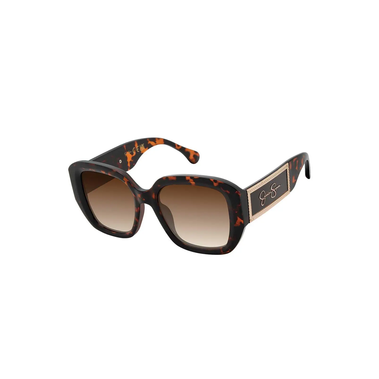 Logo Rectangle Sunglasses in Tortoise