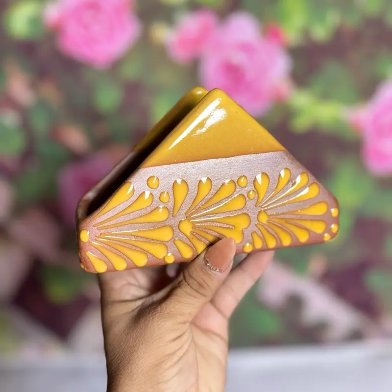 Napkin cielito lindo color terracota con amarillo