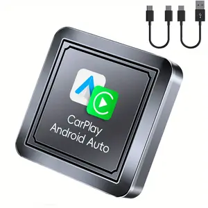 Wireless CarPlay adapter for CarPlay and Android Auto. 2-in-1 mini USB design, plug and play, converts wired to wireless CarPlay. Compatible with iOS 10+/Android 11+, and suitable for vehicles with built-in CarPlay.