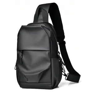 Men's Simple Business Casual Sports Chest Bag With Large Capacity, Shoulder Bag Crossbody Sling Side  Vintage Funny Gifts Travel Christmas Purse Holiday Thanksgiving Gifts Vacation Hiking Travel Essentials Retro  Black