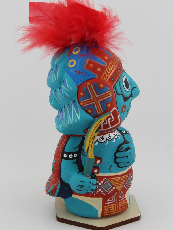 Handcrafted Mexican Chinelin Collectible Mayan God Figures - Tlaloc, Tezcatlipoca, Quetzalcoatl
