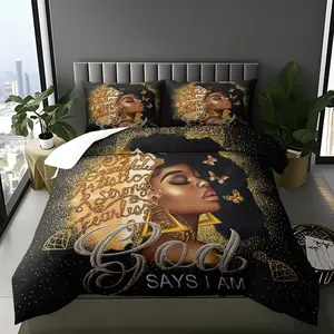 Luxurious Romantic Goddess-Inspired Queen Print Quilt Cover Set, Includes 1 Quilt Cover & 2 Pillowcases, Soft Comfort Bedding, Bedroom Bedding Set, Duvet Covers