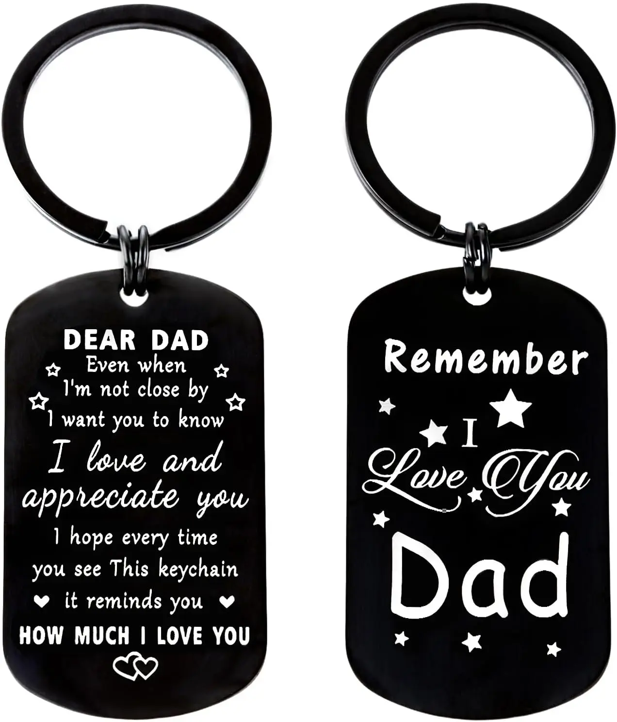 Dad Keychain Gift from Daughter Son – Engraved Stainless Steel Keychain for Dad, Father's Day Gift, Birthday Gift for Dad, Appreciation Gift for Men Keychain Cute Charismatic Keychain