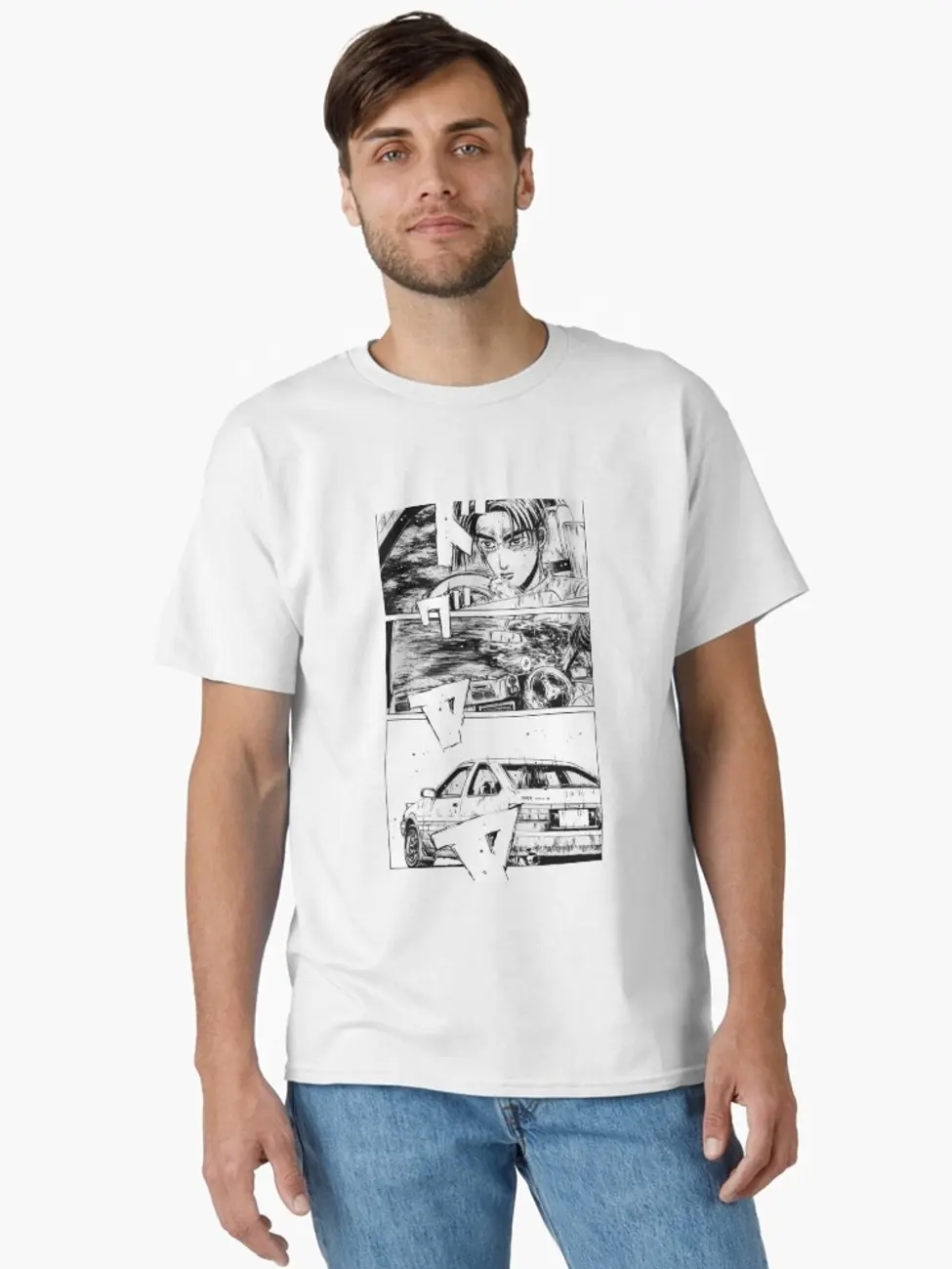 Initial D  Manga Takumi Drift Classic T-Shirt Unisex Cotton