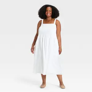 Women's Embroidered Trim Midi Dress - Ava & Viv