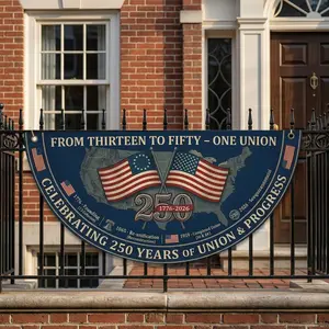 250th Anniversary USA Fan Flag, Semiquincentennial Patriotic Flag, Liberty Bell Vintage Canvas Decor, July 4th Independence Day 2026 Banner