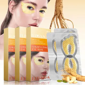 ILISYA Gold Ginseng butterfly eye mask 5 pieces/box, a total of 3 boxes, collagen material, containing niacinamide, ginseng, aloe extract, firm and nourish dry skin, deep moisturizing and moisturizing, suitable for both men and women
