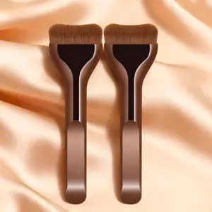 New Flat Head Foundation Brush, Seamless Makeup Brush, Face Makeup Brush, Soft Wide Tongue Shape, Thickened Concealer Brush for Mixed and Contouring
