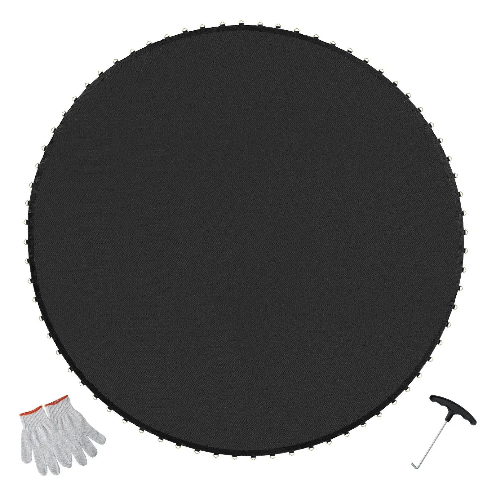 VEVOR Replacement Trampoline Mat, Fits 13ft Frame, 80 V-Rings, 7in Spring Length, PP Fabric Mat + Rings, Ideal for Kids' Play & Jumping Fun