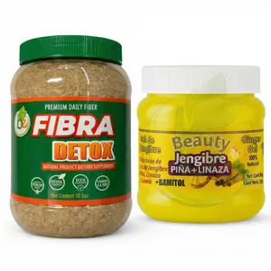 VIRAL BE Fibra Premium Fiber Supplement 10.5oz+Jengibre(Ginger)Batimol Gel 250g Combo–Natural Daily Detox & Digestive Wellness–Wheat Bran,Algas,Maguey,Piña,Canela & Linaza–VitaminA,B12,C & D–Chup|Simi|Panza