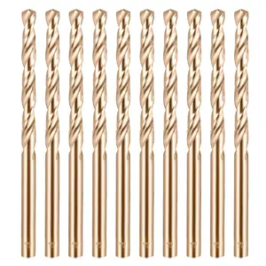 Cobalt Drill Bit Set 5.5mm - 10 count, M35 Twist Drill Bits Straight Shank, 5.5mm High Speed Steel Drill Bits for Drilling in Hard Metal, Stainless Steel, Cast Iron