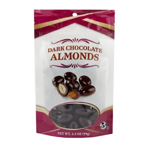 FirstChoiceCandy Dark Chocolate Almonds, Rich Cocoa Coating, Resealable Bag, 3.5 oz (PACK OF 6)