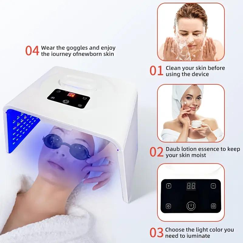 Summervibe Multi-functional LED Light Therapy Device with Nano Mist Steam, Full-Body Use for Facial, Back & Skin Care, At-Home Spa Experience