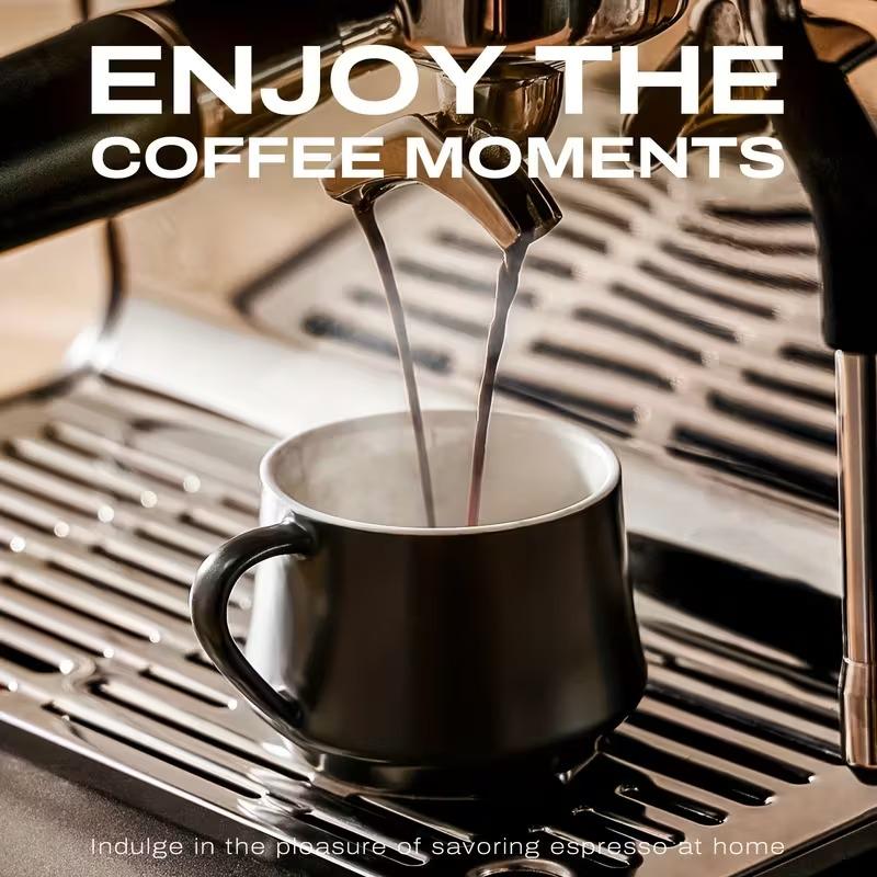 Espresso Cups with Saucers, Spoons, and Metal Stands, 4-ounce Small Ceramic Cappuccino Coffee Cup Set of 6, Cute Teacups with Handles