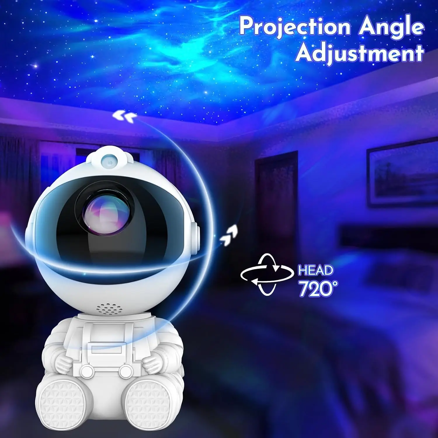 Galaxy & Star Projector with Remote Control - Adjustable Nebula Brightness, Star Breathing Rate, Laser Switch, and 2 Control Methods for Customizable Lighting Effects
