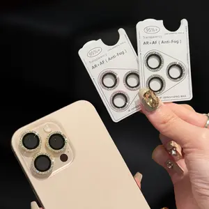 Crystal Diamond metal lens film for iPhone 16 Pro Max 15 14 High definition Tempered glass phone lens protector phone accessories compatible with iPhone