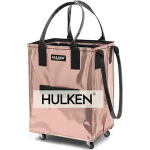 Rolling Grocery Bag: Lightweight, Zippered, 66 lb Capacity, Folds Flat, Unbreakable Handles