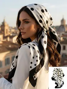 Satin Silk Scarf for Women, Minimalist Print Ribbon, Versatile Spring Fashion Scarf, Headband, Bag Wrap & Belt Accessory