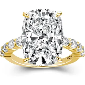 1pc S925 Silver 3CT GRA Crushed Ice Elongated Cushion Moissanite D-VVS1 Engagement Ring Women Wedding Daily Travel Solitaire summervibes