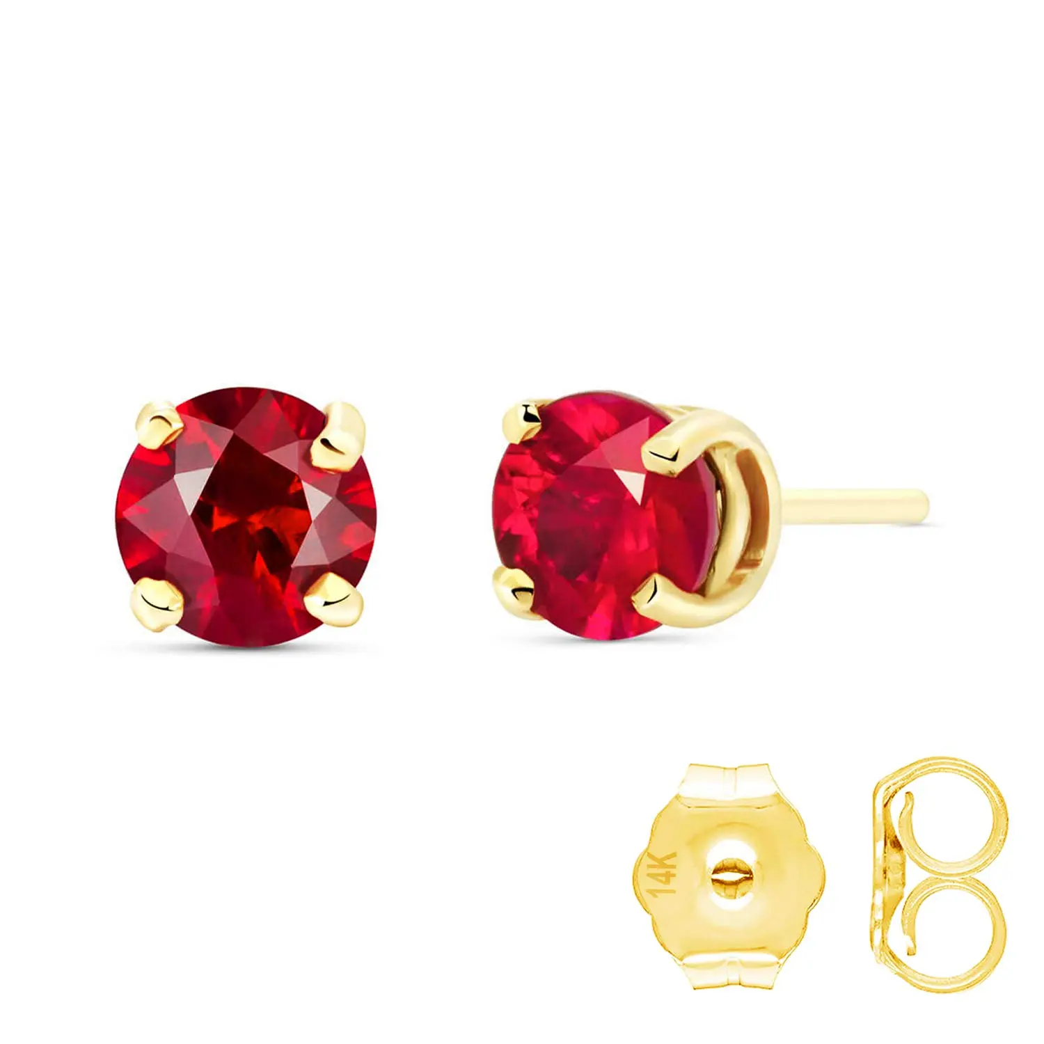 14k Solid Gold Fiercely We Believed 1.3 ctw Ruby Earrings