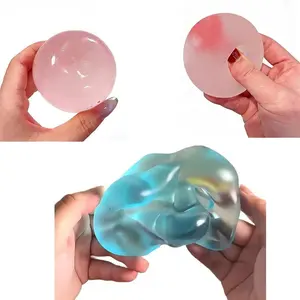 Blue Squishy Toys Anti Stress Sensory Fidgets, Soft Transparent Jelly Texture, Slow-Rebound Decompression Squeeze Toy, Relaxation Aid