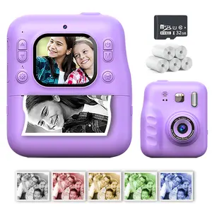 Children Camera with Printer, High Definition Instant Printing Digital Camera, Includes 3 Rolls Photo Paper, Perfect Gift for Kids Holidays