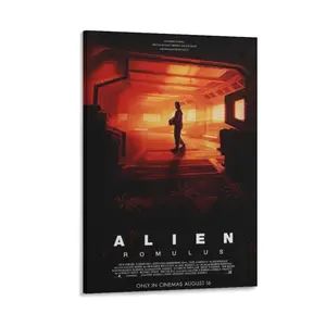 Movie Poster Alien Romulus Canvas Wall Art Canvas Poster Bedroom Decor Sports Landscape Office Room Decor Gift Frames Ornaments Decoration Photo Artistic Print Frame-Style