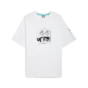 PUMA Mens X Mapf1 Christopher Raeburn Drivers Graphic Crew Neck Short Sleeve Casual Tops Casual - White