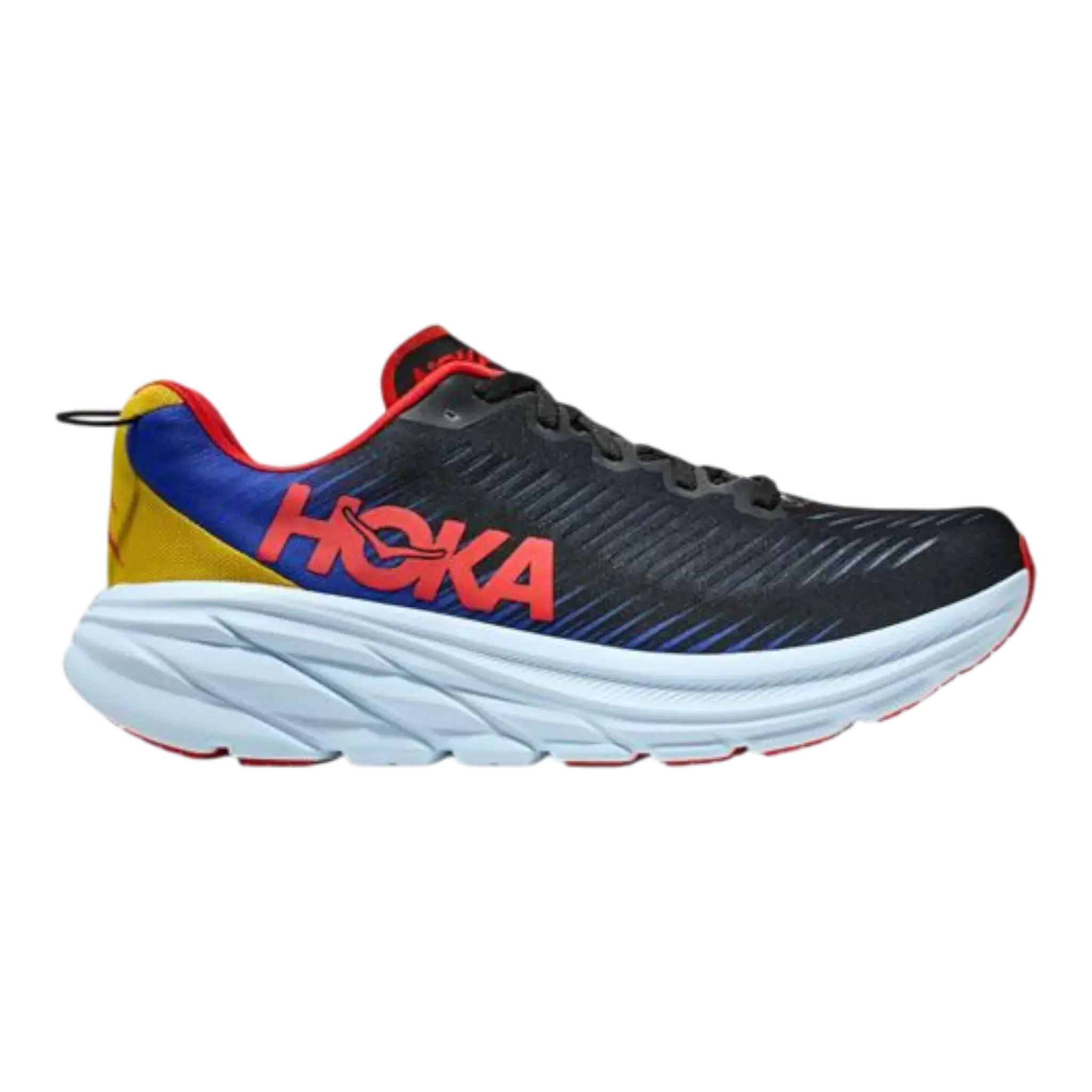 Hoka Rincon 3 Running Shoe in Black/Dazzling Blue Mesh | Men's